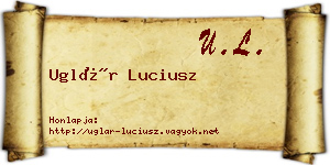 Uglár Luciusz névjegykártya